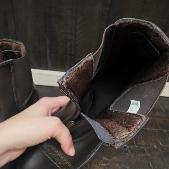 TuffRider Womens 7.5 Chocolate Brown Starter Front Zip Paddock Boots Riding EUC - Picture 10 of 12